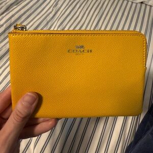 Yellow Coach Corner Zip Wristlet